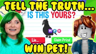 HONESTY TEST Can I Trust You IF YOURE HONEST YOU WIN A PET SHOCKING RESULTS Adopt Me Roblox [upl. by Stalk]