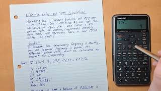 Using Effective Rates In TVM Calculations  SHARP EL738XT Financial Calculator [upl. by Furlong641]