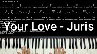 Your Love piano chords and melody by Juris [upl. by Mathews7]