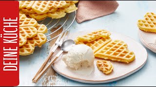 Waffeln – Rezept mit sieben Zutaten 😋  REWE Deine Küche [upl. by Ted]