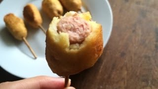 Mini Corn Dogs Recipe  Episode 72  Baking with Eda [upl. by Jabon]