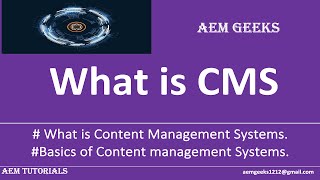 AEM Beginner 1  What is Content management SystemCMS [upl. by Dyan]