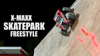 TRAXXAS RC Truck Freestyle Skatepark Bash 🔥 in 4K [upl. by Anirtik94]