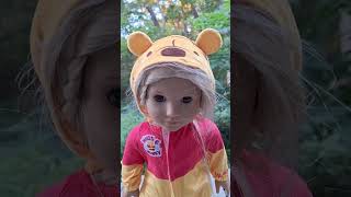 Dressing up an American Girl doll in a Winnie the Pooh onesie doll americangirl winniethepooh [upl. by Royce]