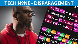 Tech N9ne  Disparagement  Lyrics Rhymes Highlighted [upl. by Jezabella]