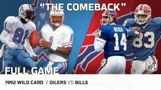 1992 AFC Wild Card Houston Oilers vs Buffalo Bills  quotThe Comebackquot  NFL Full Game [upl. by Aetnahc]