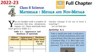 Materials Metals and Nonmetals  class 8 science chapter 4 Full Chapter [upl. by Jael]