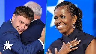 Michelle Obama DEFENDS Gus Walz After Viral DNC Moment w Dad Tim Walz [upl. by Rosabella267]