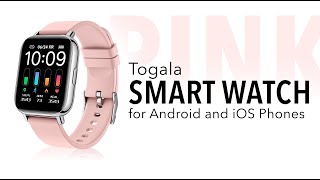 Togala Smart Watch for Android and iOS Phones Pink [upl. by Hachmann226]