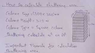 Column Formwork  How to calculate Shuttering Area of Column  Shuttering Area Calculation [upl. by Weikert]