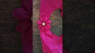 Blouse Design Blouse Back Design How to make fabric flower for Blouse shorts youtubeshorts [upl. by Yeslek]