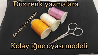 Düz renk siyah yazma üzerine iğne oyaları  kolay iğne oyası modelleri  en yeni iğne oyaları  dıy [upl. by Traver]