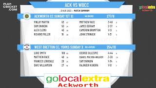 Barnsley amp District Cricket League  Division 2  Ackworth CC Sunday 1st XI v West Bretton CC Yorks [upl. by Marlie417]