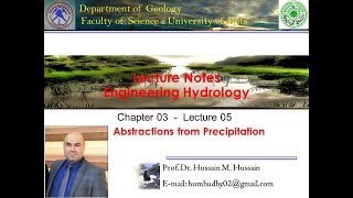 HCR 11 Hydrology Chapt 03 Lect 05 Abstraction from Precipitation [upl. by Elahcim]