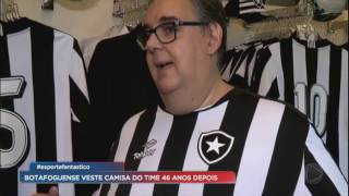 Torcedor obeso consegue vestir camisa do Botafogo depois de 46 anos [upl. by Nettie]