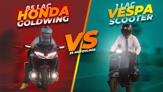 HONDA GOLDWING 1800cc VS VESPA 150 CC  ZS MOTOVLOGS [upl. by Clere]