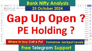 Bank Nifty Tomorrow Prediction 25 October 2024 Calls Options Put Call Buy Level Bank Nifty Options [upl. by Erbes447]