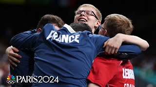 LeBRONZE Felix Lebrun leads France to mens team table tennis bronze  Paris Olympics  NBC Sports [upl. by Ynavoeg]