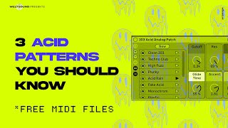 3 ACID Techno Patterns You Should Know  Free MIDI Files [upl. by Barbette]