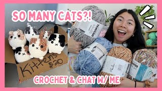 Crocheting As Many CATS As I Can 🐈 Crochet amp Chat with Me Crochet Vlog  Cat Challenge  PT 1 🧶 [upl. by Analem92]