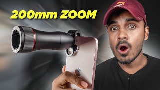 Crazy 200mm Zoom Lens for Mobile Camera 😲 200mm Super Zoom Lens for Smartphone [upl. by Fernand]