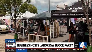 Business hosts Labor Day block party [upl. by Lamprey]