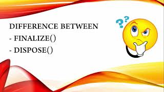 Understand Finalize and Dispose methods in detail in C [upl. by Ibby]