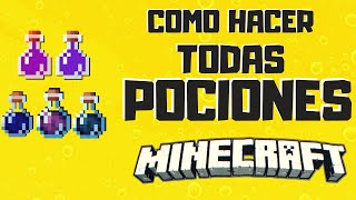 🧪⚗️Como hacer TODAS las POCIONES en Minecraft  Pocion de Invisibilidad velocidad vision nocturna [upl. by Elwaine]