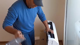 Comment installer un climatiseur 9000 BTU كيفيه تركيب مكيف هواء how to install an air conditioner [upl. by Hsoj]