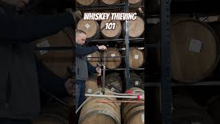 whiskey thieving 101 whiskeybarrel bourbon bourbonbarrel whiskeythief barrelproof thief [upl. by Breskin]