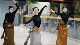 Sweet Tibetan college students dancing Tibetan dance gracefully [upl. by Dloreh]