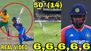 Sanju Samson 101 meter long six broke media box door glass during IND vs SA 1st T20 [upl. by Serica256]