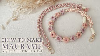 DIY Tutorial  DIY VLOG 012 Macrame Adjustable Phone Strap [upl. by Ecirtahs]