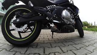 Kawasaki ER6n 2008 original exhaust vs Dominator GP I [upl. by Dahlstrom]