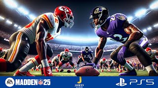 Ravens vs Chiefs Week 1 Full Game  Madden 25 PS5 [upl. by Noyrb]