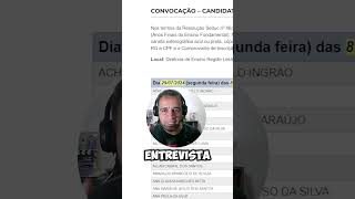 Convocação para Entrevista Professor Tutor [upl. by Laurentia554]