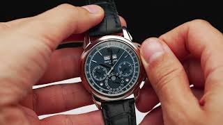 Patek Philippe ref 5270G014 Perpetual Calendar Chronograph Blue dial 18K White Gold [upl. by Florian726]