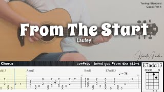 From The Start  Laufey  Fingerstyle Guitar  TAB  Chords  Lyrics [upl. by Arenahs]