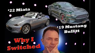 Traded my 2019 Mustang Bullitt for a 22 Miata [upl. by Ellerrehc]