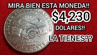 4230 DOLARES MONEDA DE 5 CENTAVOS JEFFERSON NICKEL 2004 [upl. by Lenssen]