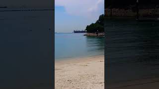 Sentosa Island beach in Singapore Chill swim and relax [upl. by Meehahs928]