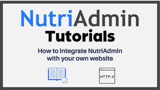 How to integrate NutriAdmin with your own website [upl. by Geordie]