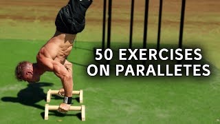 50 Calisthenics Exercises on Parallettes  Implement to Progress FAST [upl. by Niuqram]