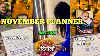 NOVEMBER Planner ✅📚 NEET 2025 📚revisionsmanifestations amp more 🕊️ exam explore neet planner [upl. by Olocin]