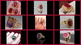 single stone gold ring design for ladiesgold gemstone ring design for ladies💍🤷🏽‍♂️ [upl. by Pyne]