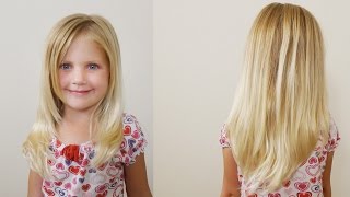 How To Cut Girls Hair  Long Layered Haircut for Little Girls [upl. by Ardnahsal]