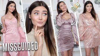 TRYING ON VERY EXTRA MISSGUIDED DRESSES NEW YEARS EDITION AD [upl. by Bohman]