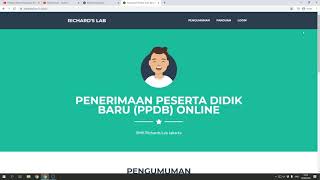 Sistem Penerimaan Peserta Didik Baru Online PPDB Online  PHP Bootstrap MySQL Free Download [upl. by Aicilef682]