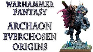 Warhammer Fantasy Lore  Archaon the Everchosen [upl. by Aehtorod330]