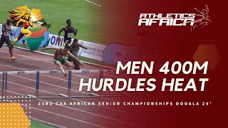 Mens 400m Hurdles Heat 1  DOUALA 24  23rd CAA African Athletics Senior Championships [upl. by Nidnal]